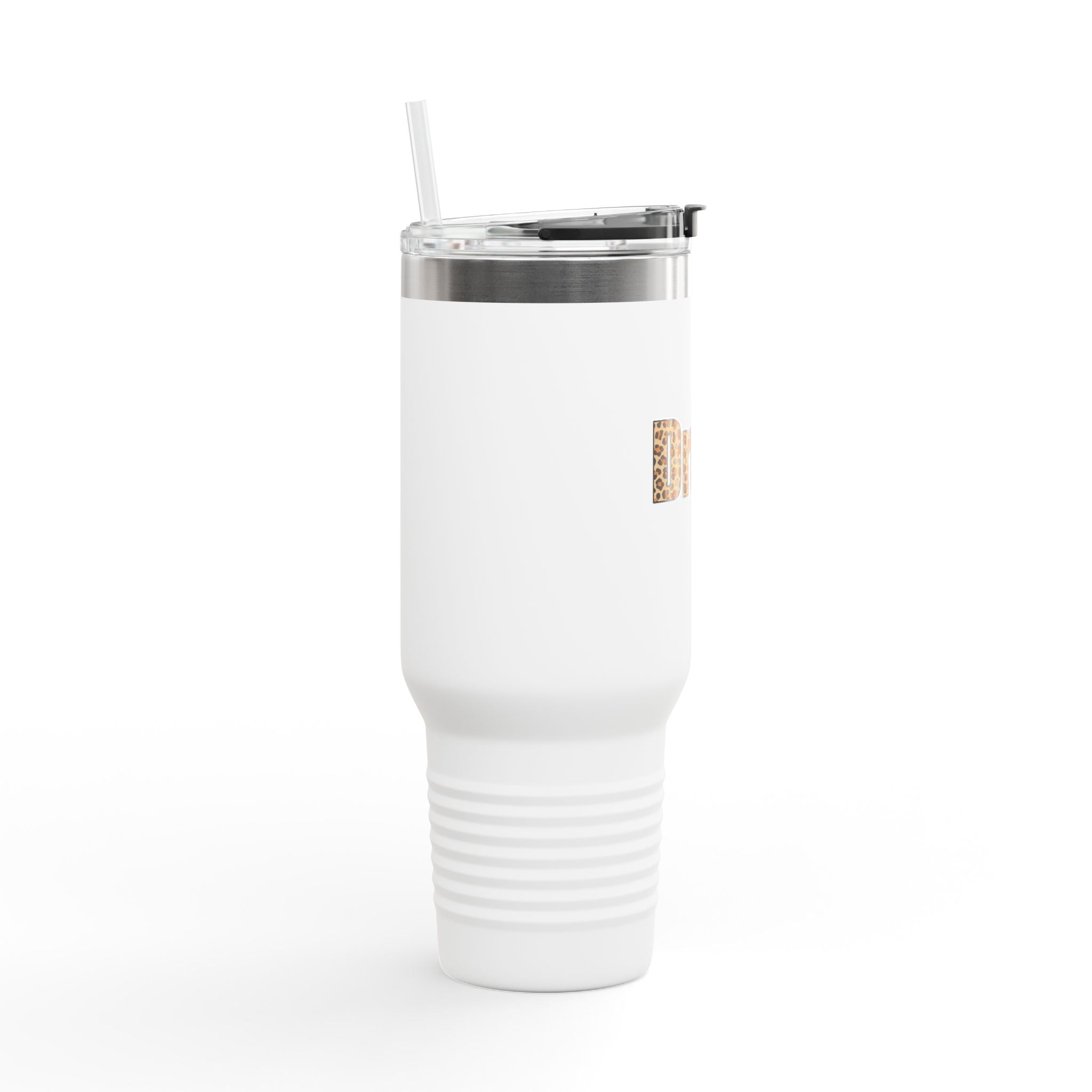 Leapord Print Drum Insulated Mug, 40oz