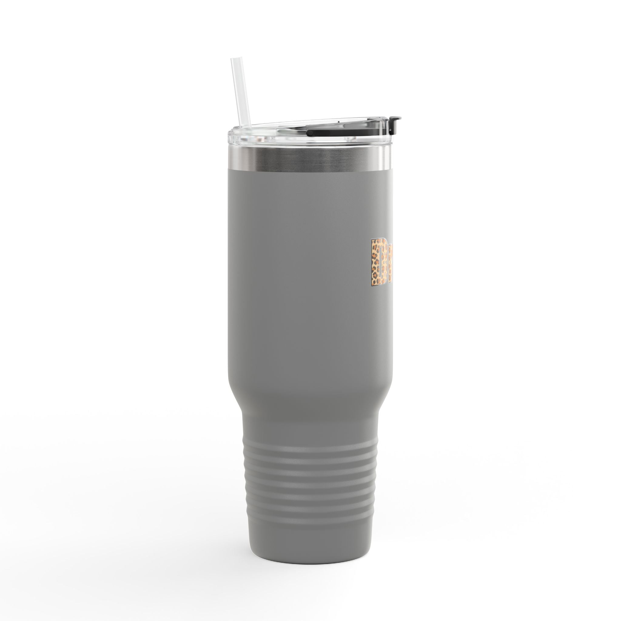Leapord Print Drum Insulated Mug, 40oz