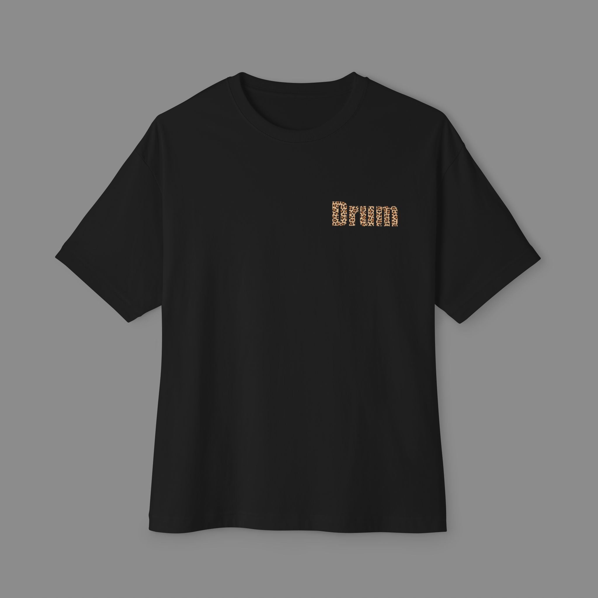 Leopard Print Drum Unisex Oversized Tee