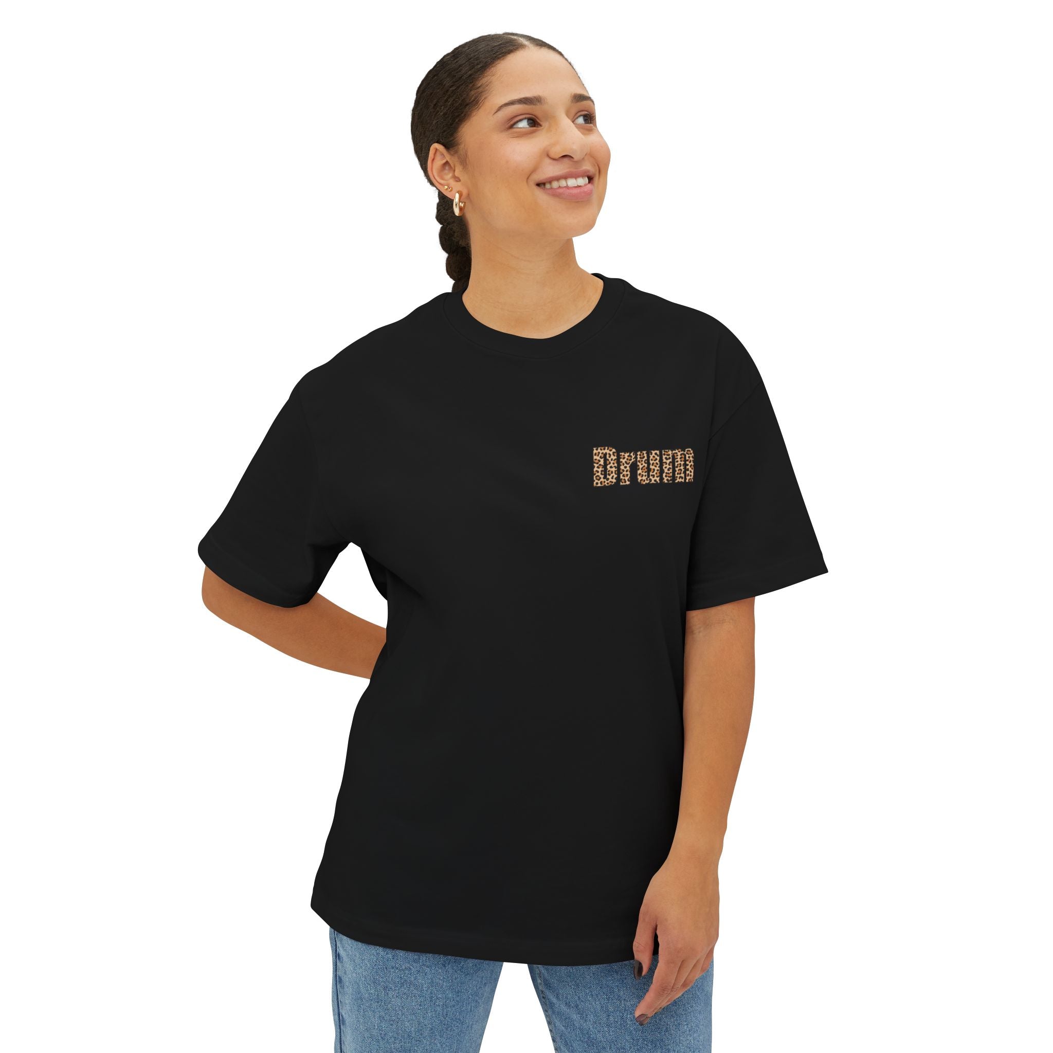 Leopard Print Drum Unisex Oversized Tee