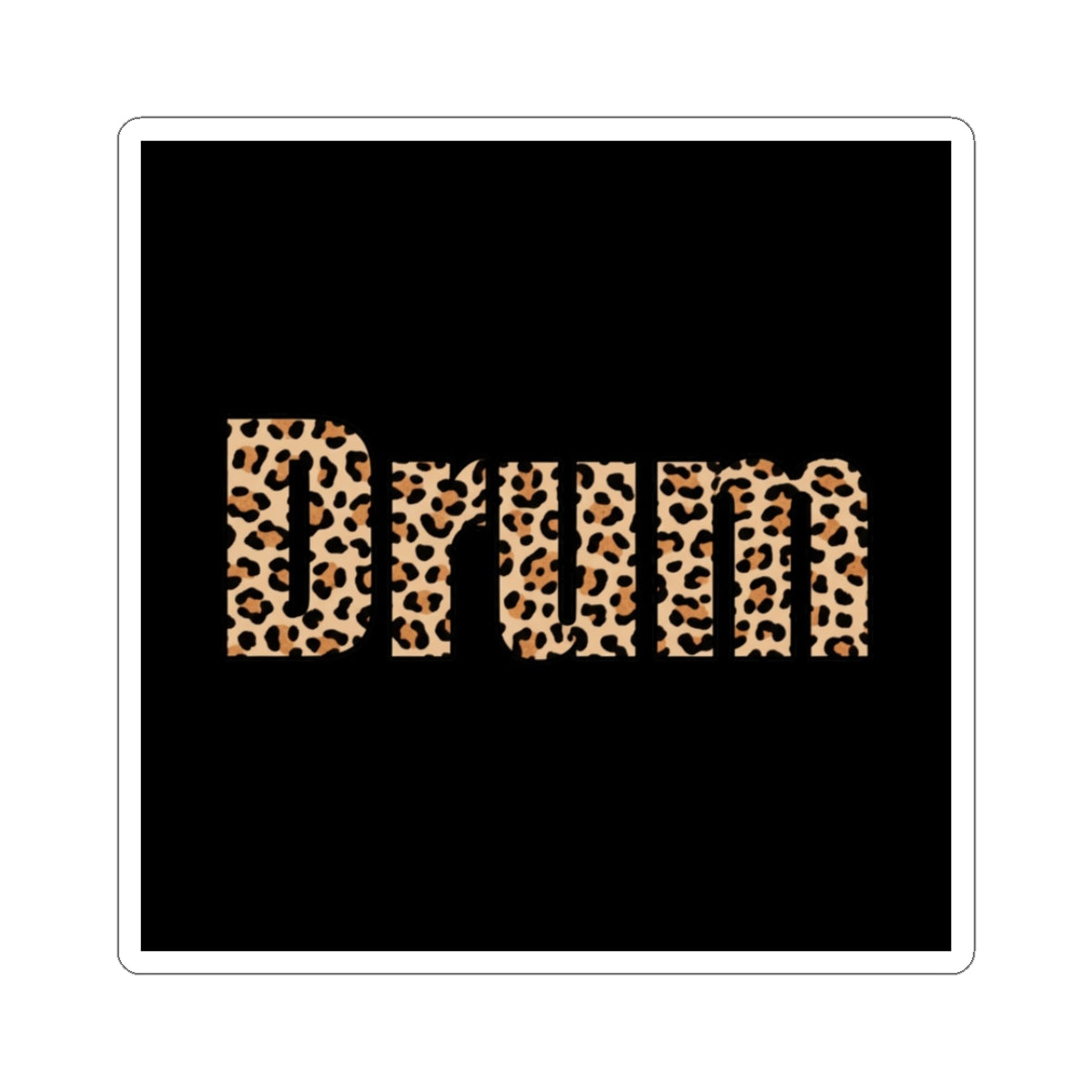 Leopard Print Drum Sticker