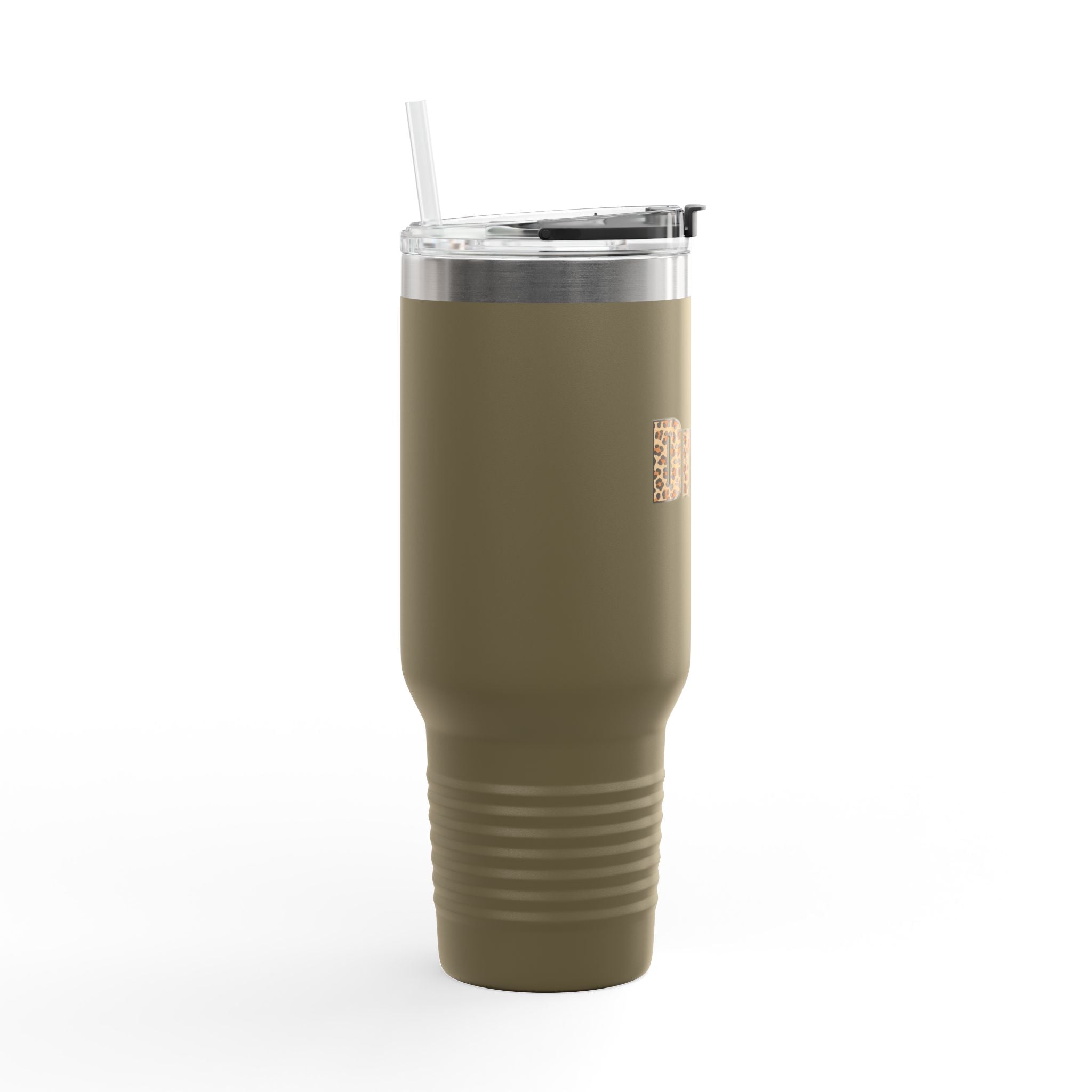 Leapord Print Drum Insulated Mug, 40oz