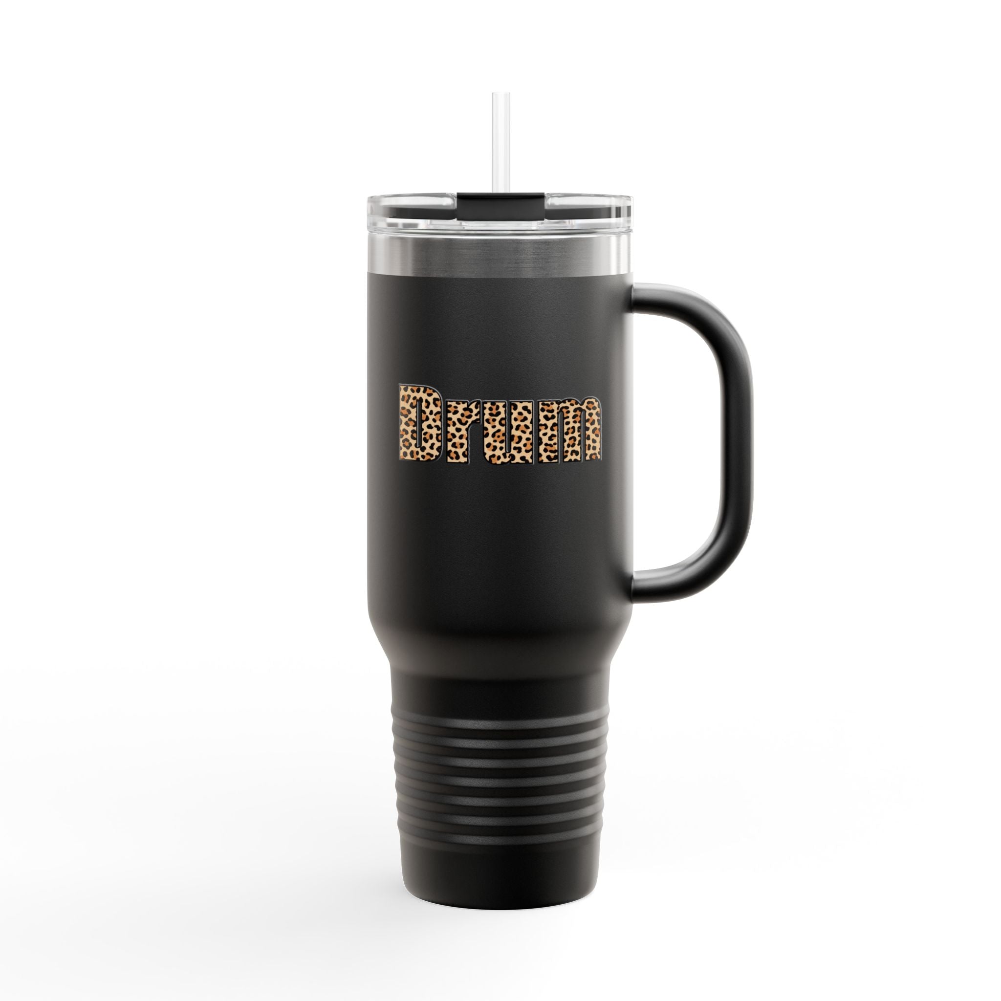 Leapord Print Drum Insulated Mug, 40oz