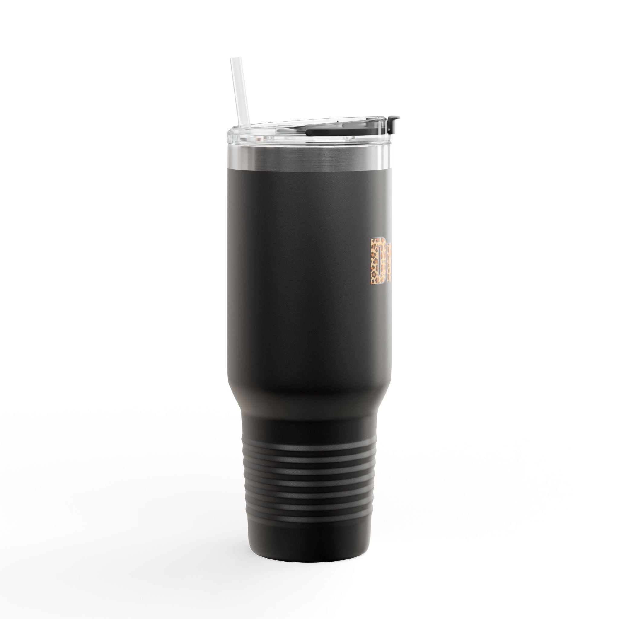 Leapord Print Drum Insulated Mug, 40oz