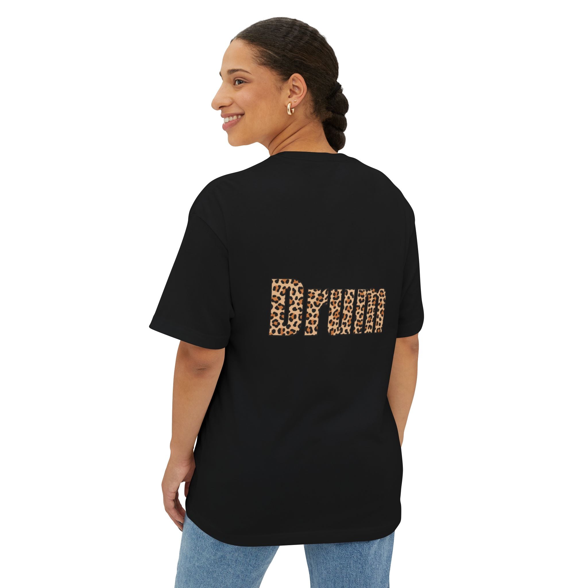 Leopard Print Drum Unisex Oversized Tee